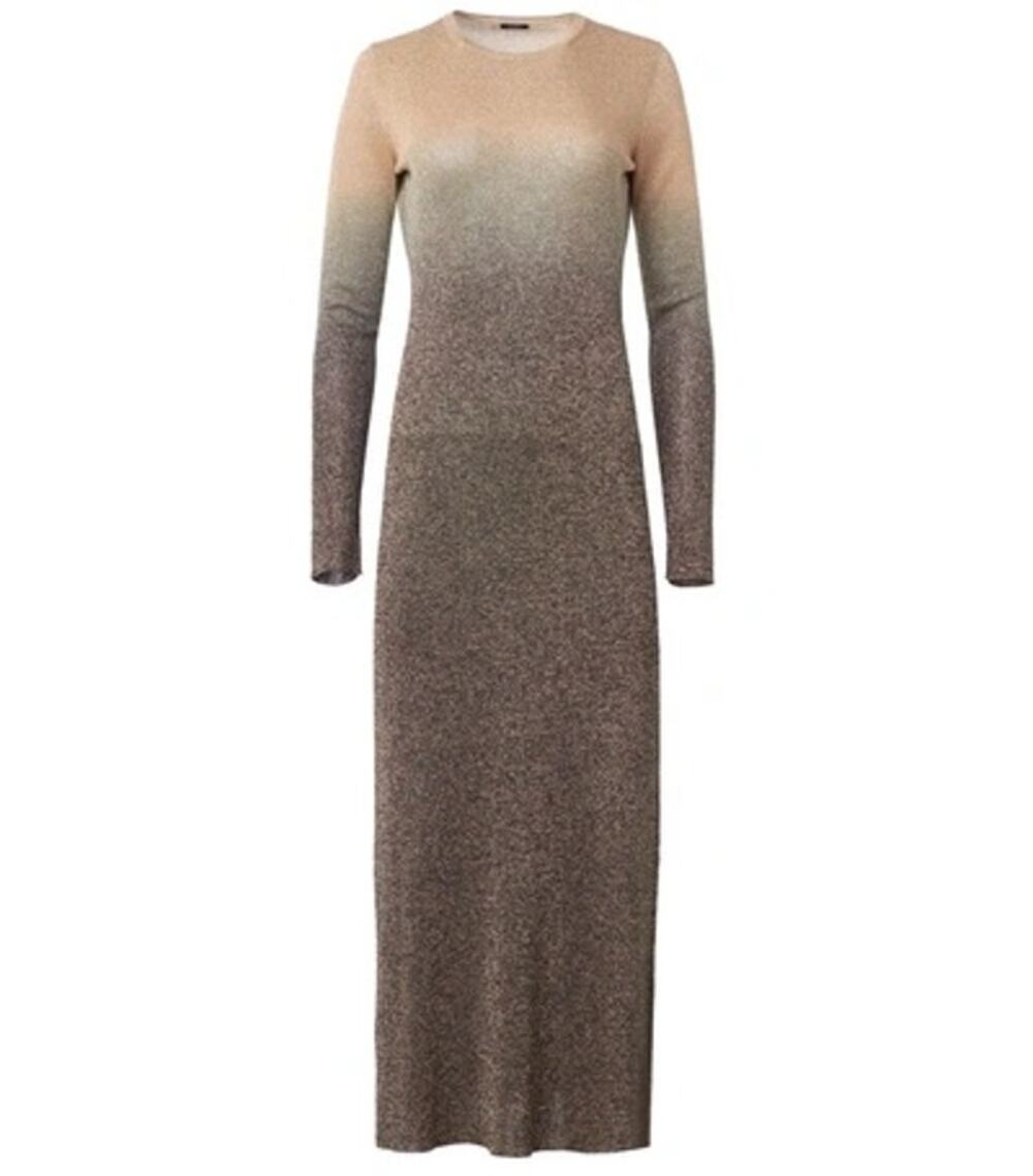 Joseph Gold Black Sheer Ombre Lurex Maxi Dress Sz XS